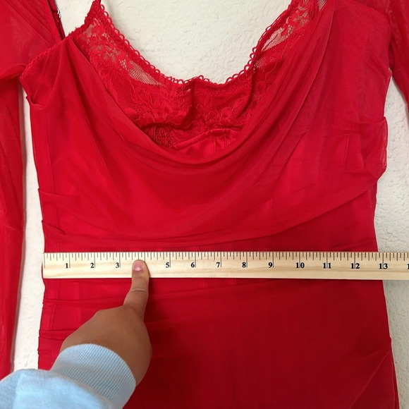 House of‎ CB 'Katarina' Scarlet Long Sleeve Maxi Dress NWOT size M - Picture 7 of 13